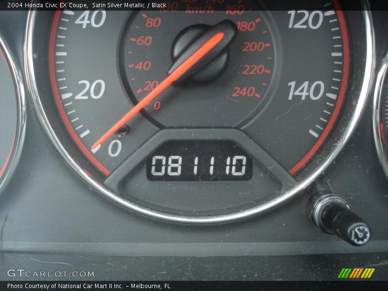 Satin Silver Metallic / Black 2004 Honda Civic EX Coupe