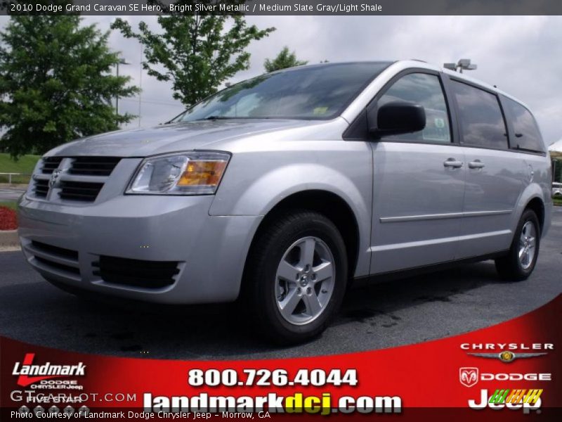 Bright Silver Metallic / Medium Slate Gray/Light Shale 2010 Dodge Grand Caravan SE Hero