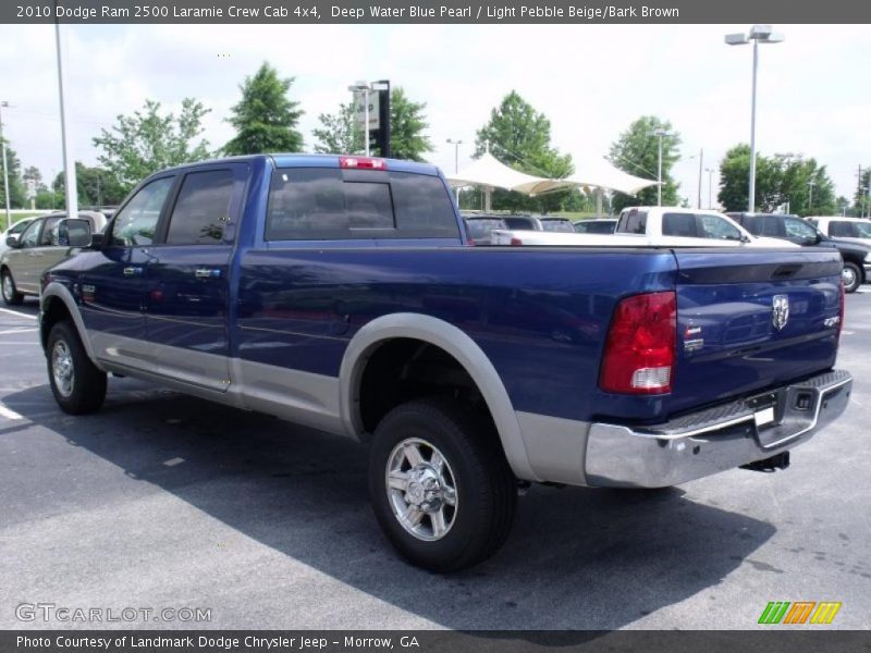 Deep Water Blue Pearl / Light Pebble Beige/Bark Brown 2010 Dodge Ram 2500 Laramie Crew Cab 4x4