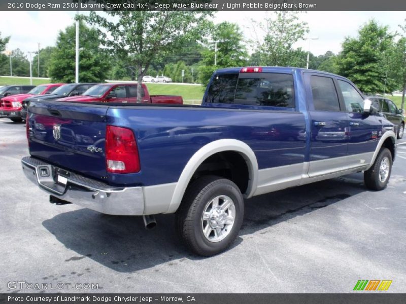 Deep Water Blue Pearl / Light Pebble Beige/Bark Brown 2010 Dodge Ram 2500 Laramie Crew Cab 4x4