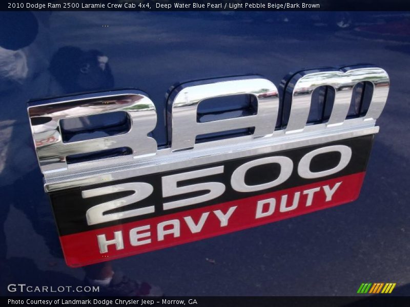 Deep Water Blue Pearl / Light Pebble Beige/Bark Brown 2010 Dodge Ram 2500 Laramie Crew Cab 4x4