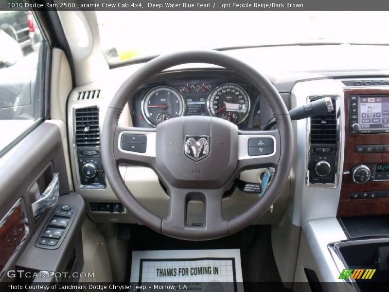 Deep Water Blue Pearl / Light Pebble Beige/Bark Brown 2010 Dodge Ram 2500 Laramie Crew Cab 4x4
