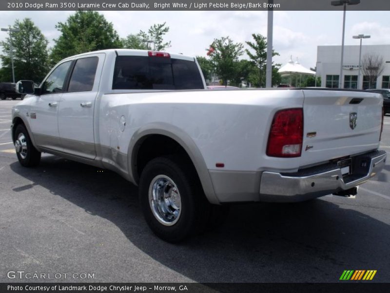 Bright White / Light Pebble Beige/Bark Brown 2010 Dodge Ram 3500 Laramie Crew Cab Dually