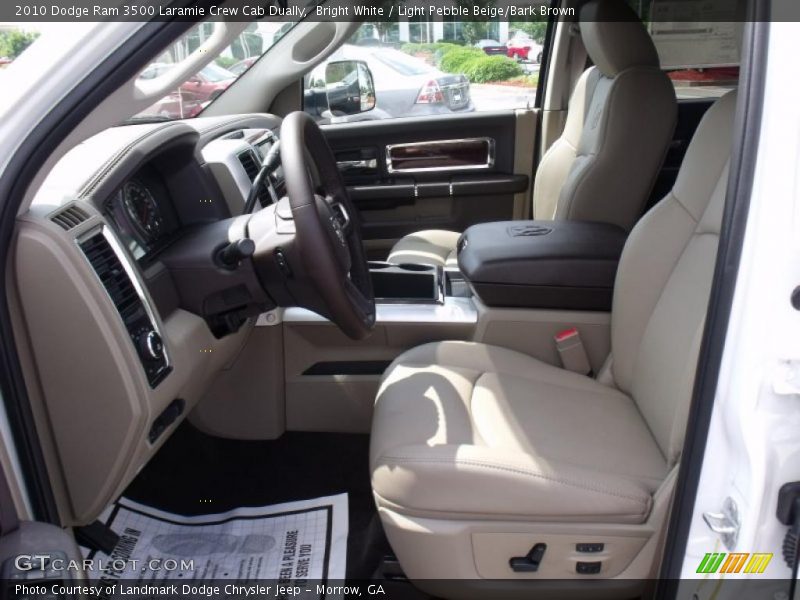 Bright White / Light Pebble Beige/Bark Brown 2010 Dodge Ram 3500 Laramie Crew Cab Dually
