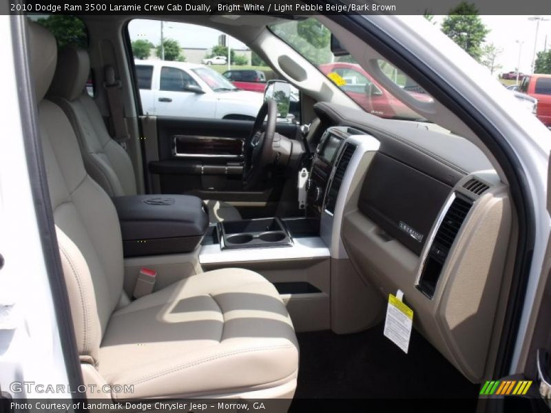 Bright White / Light Pebble Beige/Bark Brown 2010 Dodge Ram 3500 Laramie Crew Cab Dually