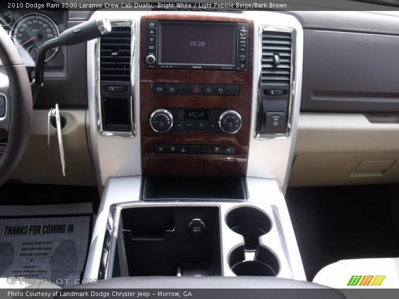 Bright White / Light Pebble Beige/Bark Brown 2010 Dodge Ram 3500 Laramie Crew Cab Dually