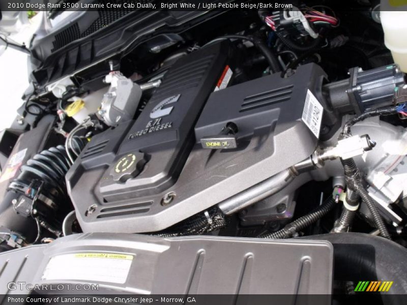 Bright White / Light Pebble Beige/Bark Brown 2010 Dodge Ram 3500 Laramie Crew Cab Dually