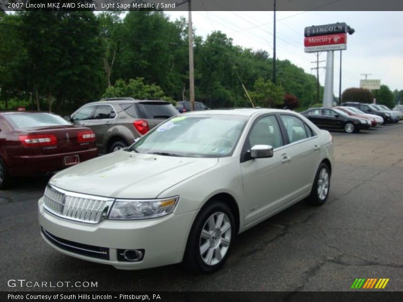 Light Sage Metallic / Sand 2007 Lincoln MKZ AWD Sedan