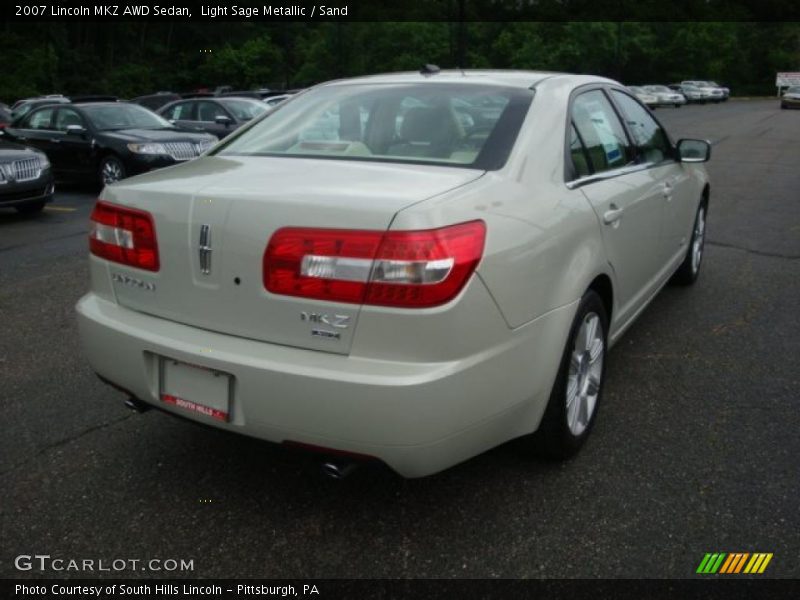 Light Sage Metallic / Sand 2007 Lincoln MKZ AWD Sedan