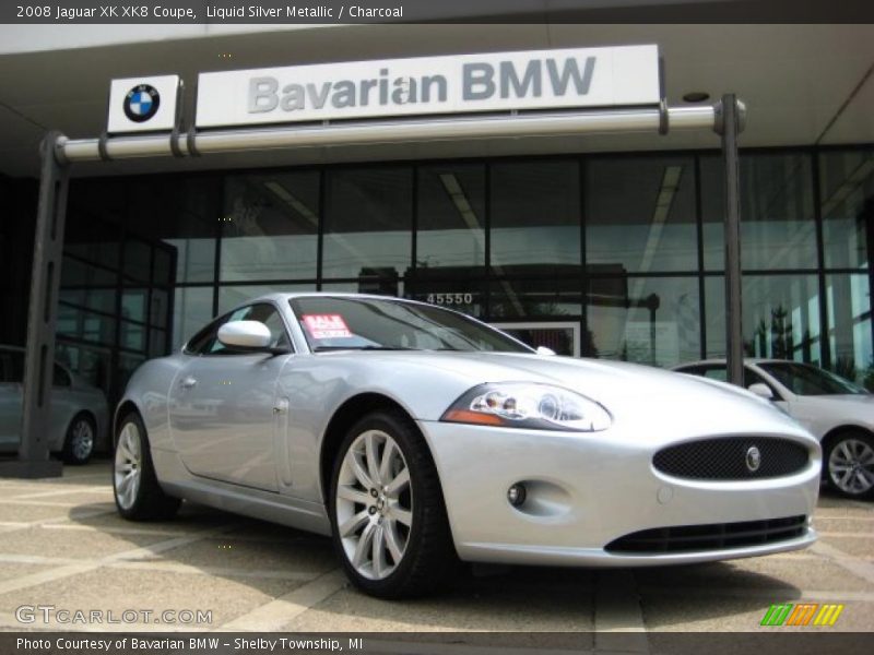Liquid Silver Metallic / Charcoal 2008 Jaguar XK XK8 Coupe