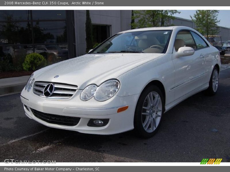 Arctic White / Stone 2008 Mercedes-Benz CLK 350 Coupe