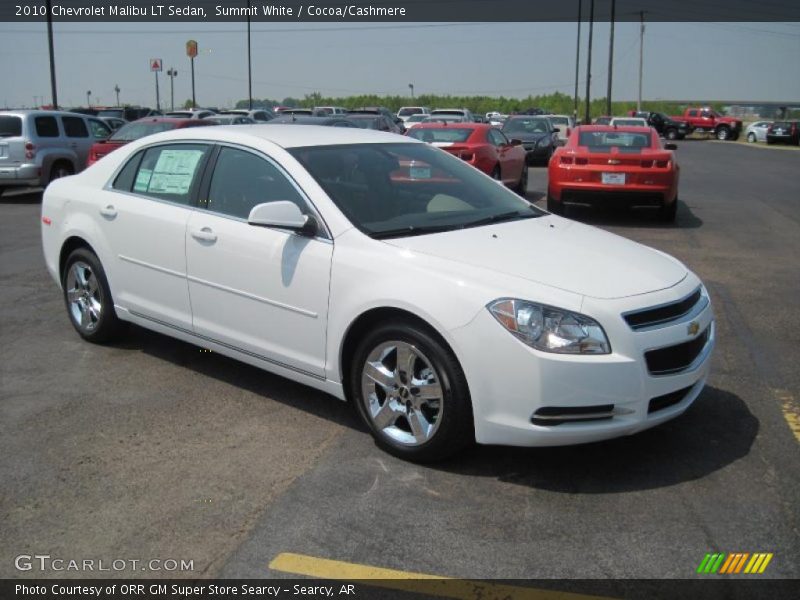 Summit White / Cocoa/Cashmere 2010 Chevrolet Malibu LT Sedan