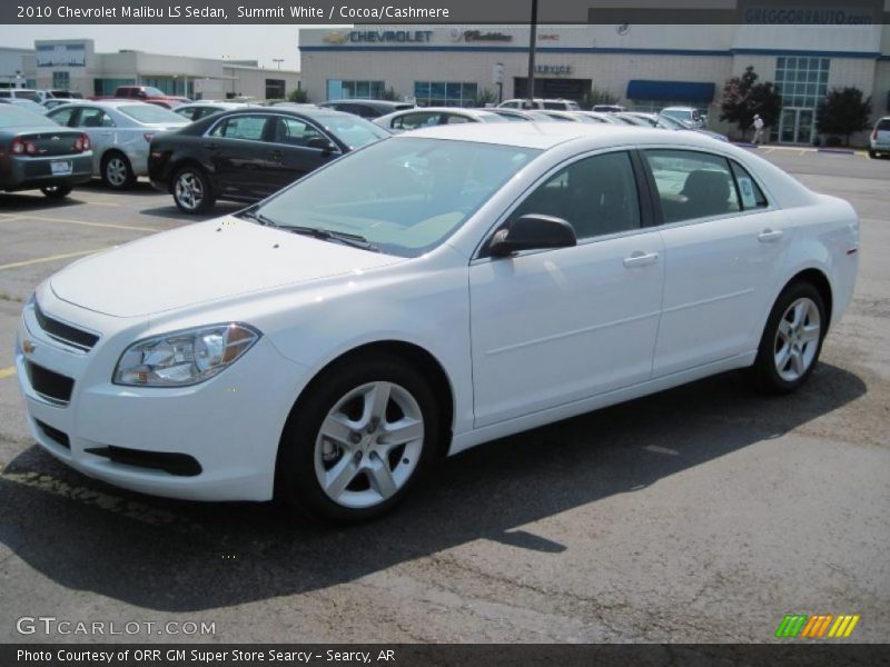 Summit White / Cocoa/Cashmere 2010 Chevrolet Malibu LS Sedan