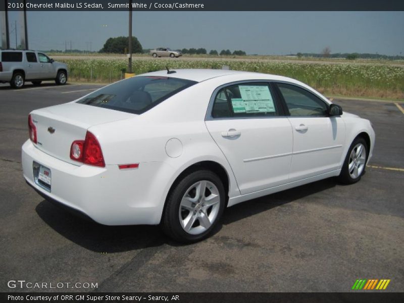 Summit White / Cocoa/Cashmere 2010 Chevrolet Malibu LS Sedan