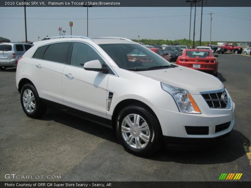 Platinum Ice Tricoat / Shale/Brownstone 2010 Cadillac SRX V6