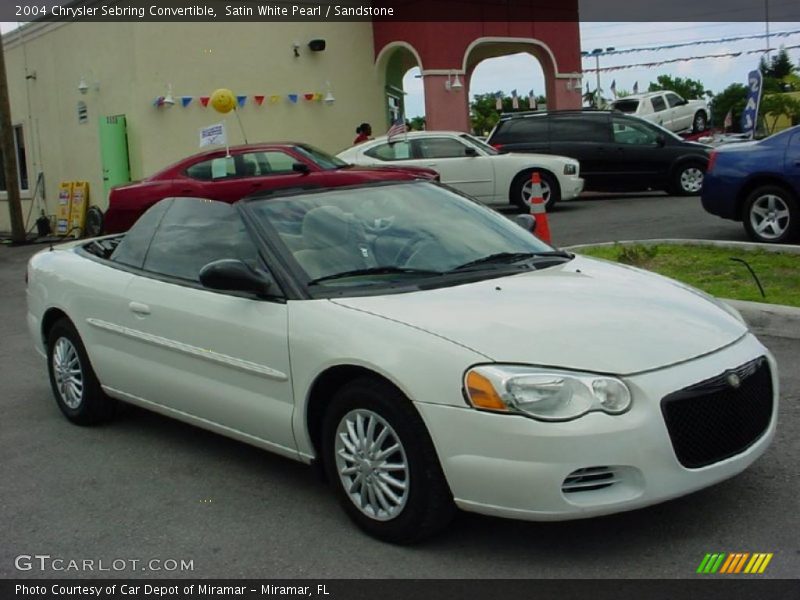 Satin White Pearl / Sandstone 2004 Chrysler Sebring Convertible