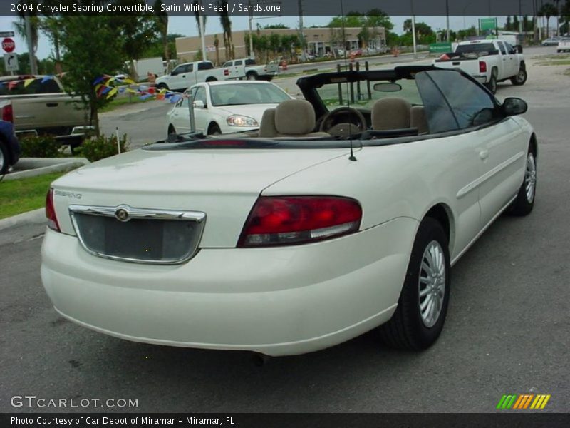 Satin White Pearl / Sandstone 2004 Chrysler Sebring Convertible