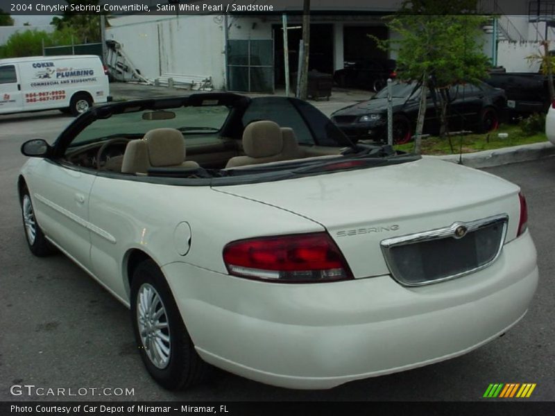 Satin White Pearl / Sandstone 2004 Chrysler Sebring Convertible