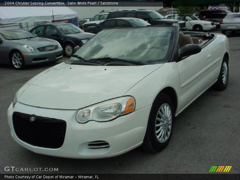 Satin White Pearl / Sandstone 2004 Chrysler Sebring Convertible