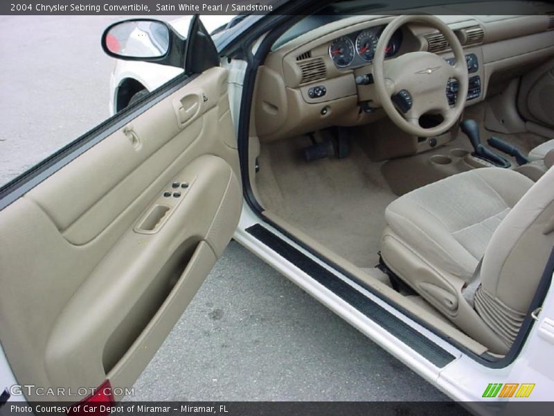 Satin White Pearl / Sandstone 2004 Chrysler Sebring Convertible