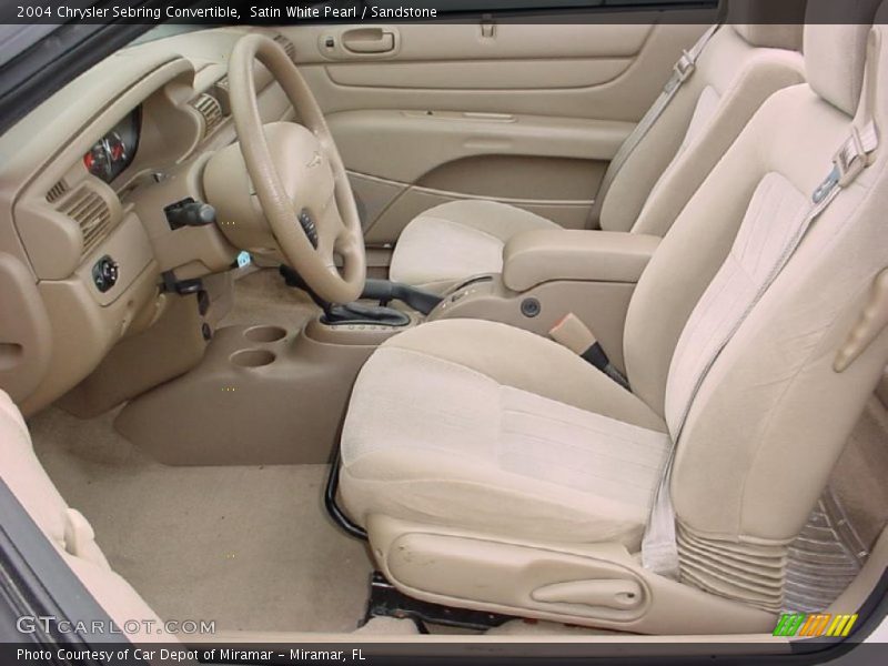 Satin White Pearl / Sandstone 2004 Chrysler Sebring Convertible