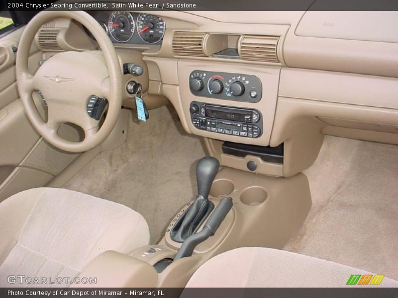 Satin White Pearl / Sandstone 2004 Chrysler Sebring Convertible