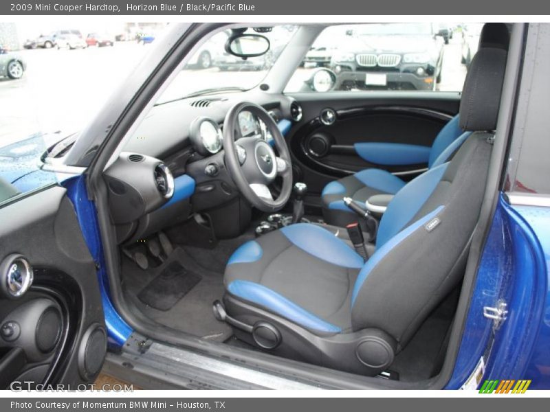 Horizon Blue / Black/Pacific Blue 2009 Mini Cooper Hardtop