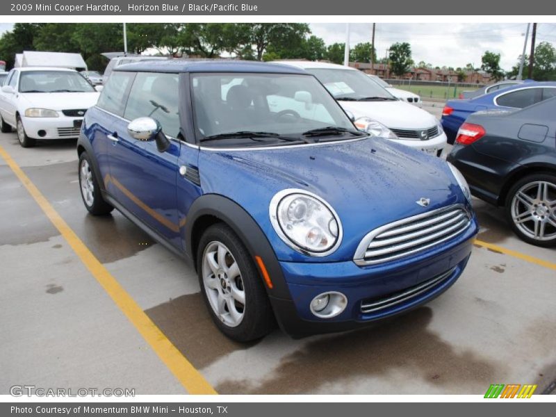 Horizon Blue / Black/Pacific Blue 2009 Mini Cooper Hardtop