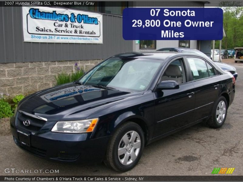 Deepwater Blue / Gray 2007 Hyundai Sonata GLS