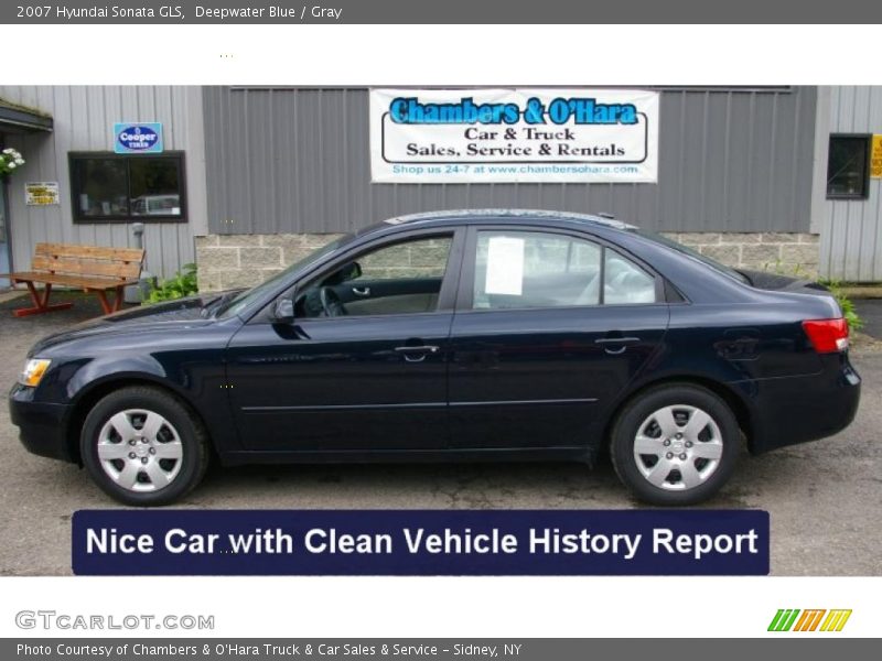 Deepwater Blue / Gray 2007 Hyundai Sonata GLS