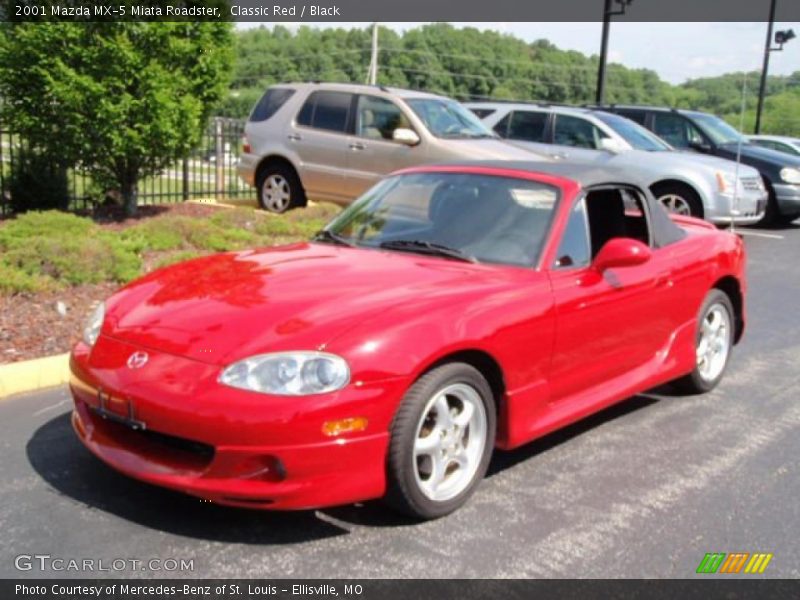 Classic Red / Black 2001 Mazda MX-5 Miata Roadster