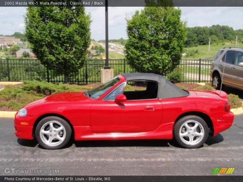 Classic Red / Black 2001 Mazda MX-5 Miata Roadster