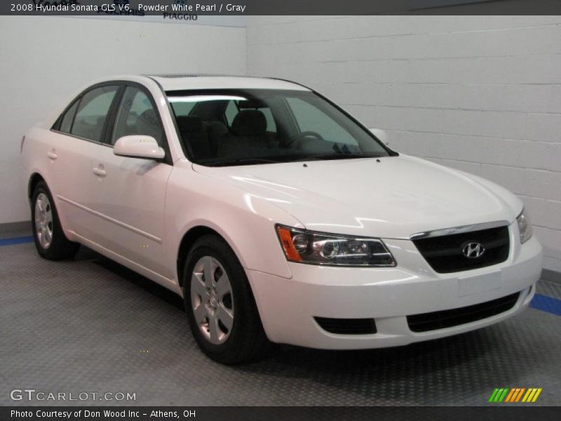 Powder White Pearl / Gray 2008 Hyundai Sonata GLS V6