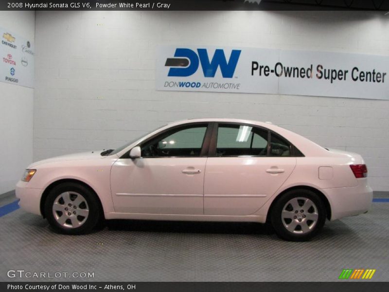 Powder White Pearl / Gray 2008 Hyundai Sonata GLS V6