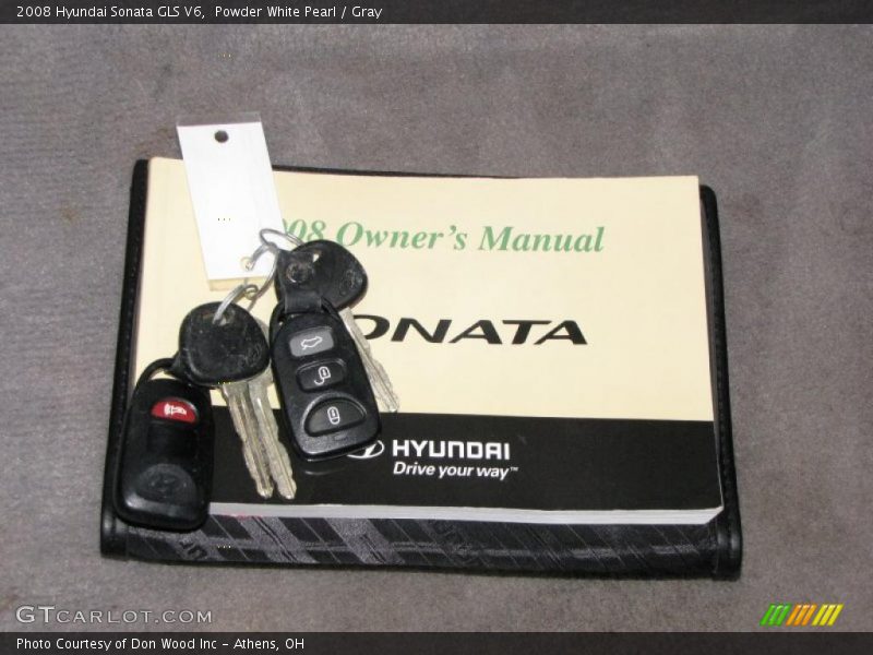 Powder White Pearl / Gray 2008 Hyundai Sonata GLS V6