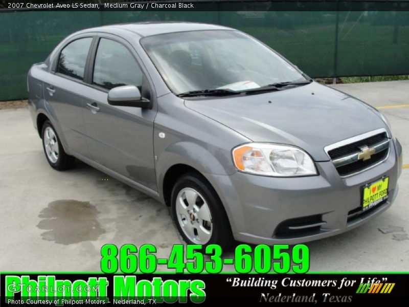 Medium Gray / Charcoal Black 2007 Chevrolet Aveo LS Sedan