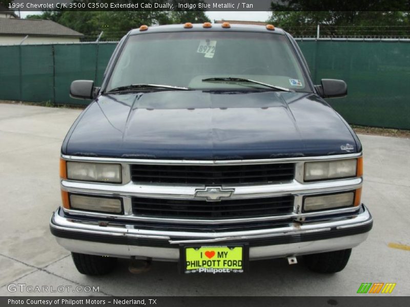 Indigo Blue Metallic / Tan 1996 Chevrolet C/K 3500 C3500 Extended Cab Dually