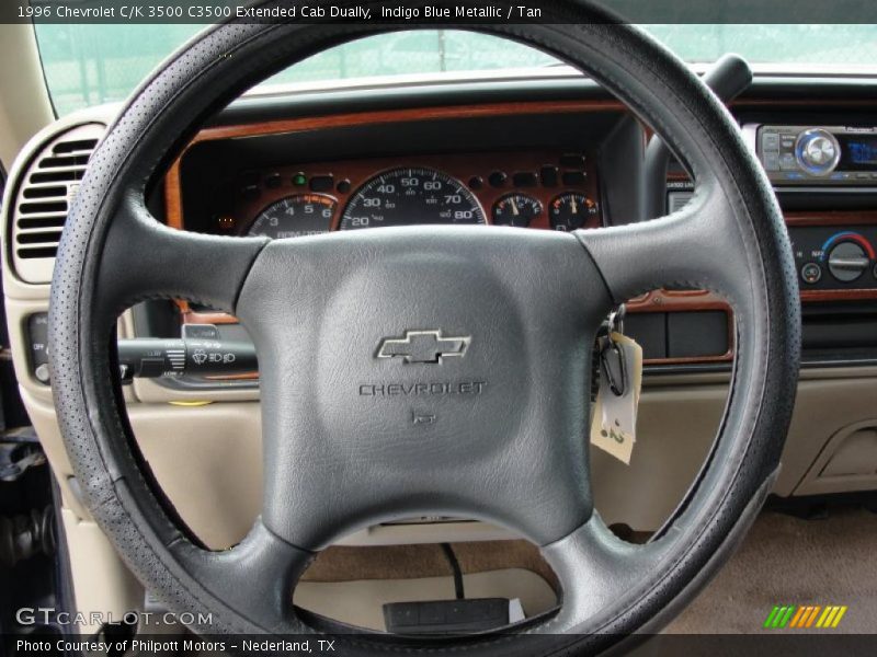 Indigo Blue Metallic / Tan 1996 Chevrolet C/K 3500 C3500 Extended Cab Dually