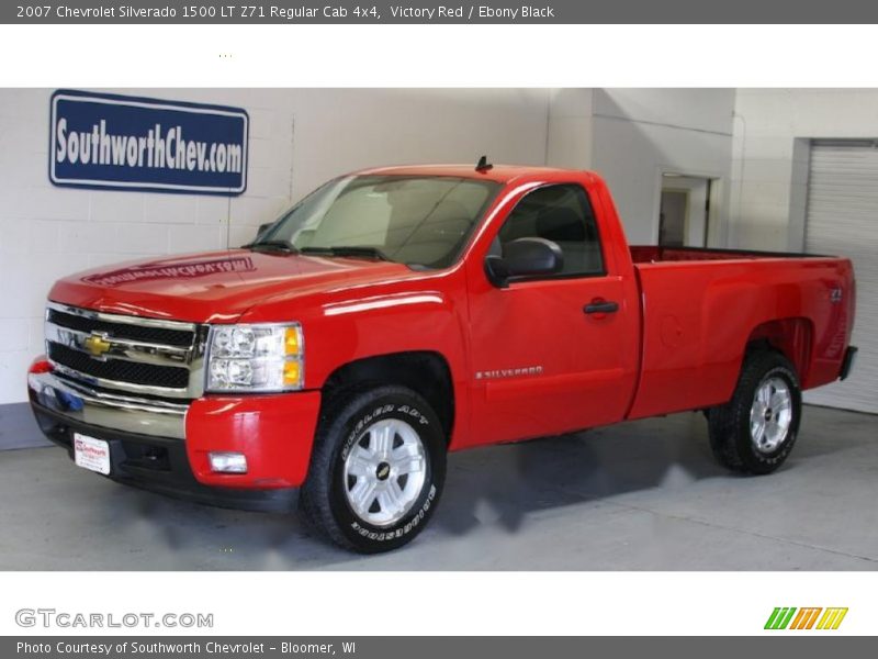 Victory Red / Ebony Black 2007 Chevrolet Silverado 1500 LT Z71 Regular Cab 4x4