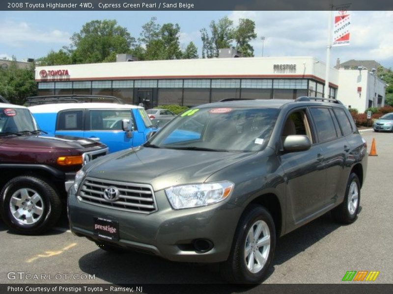 Cypress Green Pearl / Sand Beige 2008 Toyota Highlander 4WD