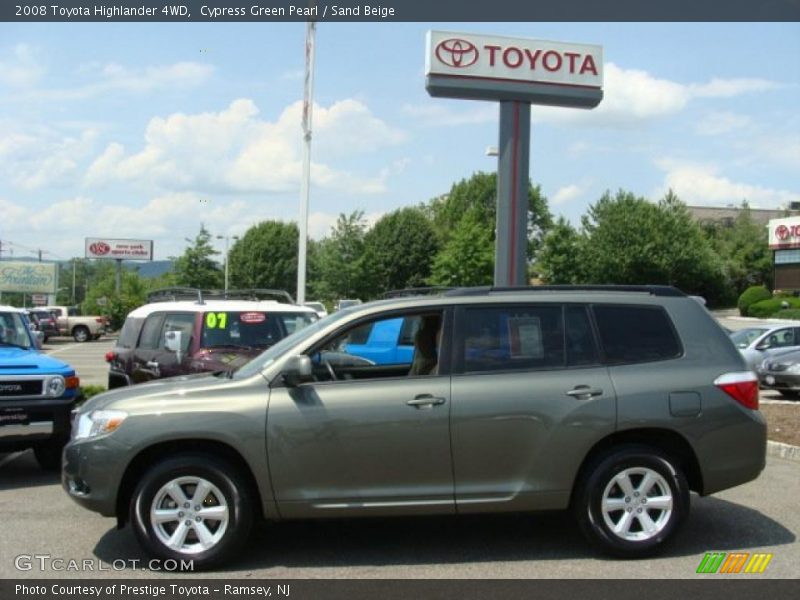Cypress Green Pearl / Sand Beige 2008 Toyota Highlander 4WD