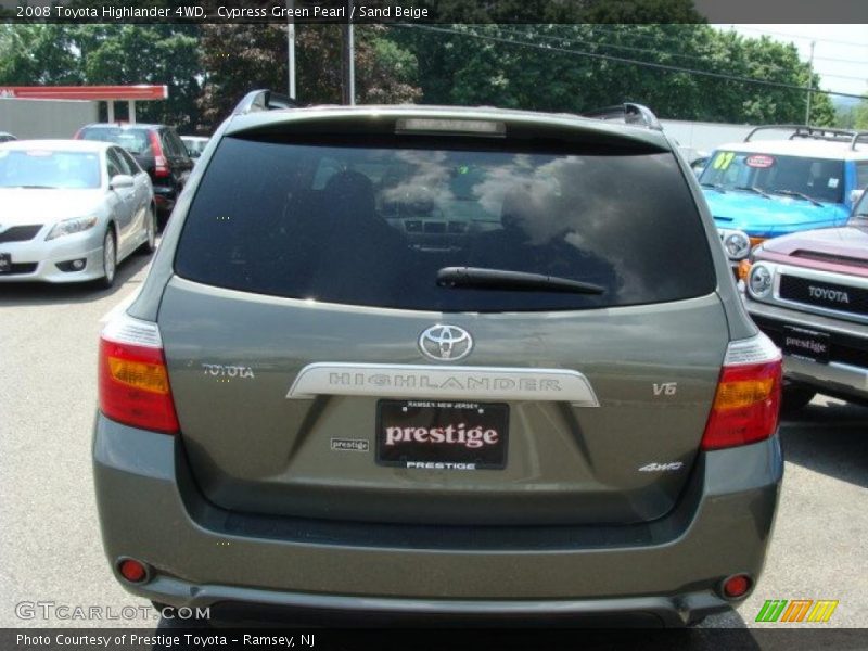 Cypress Green Pearl / Sand Beige 2008 Toyota Highlander 4WD