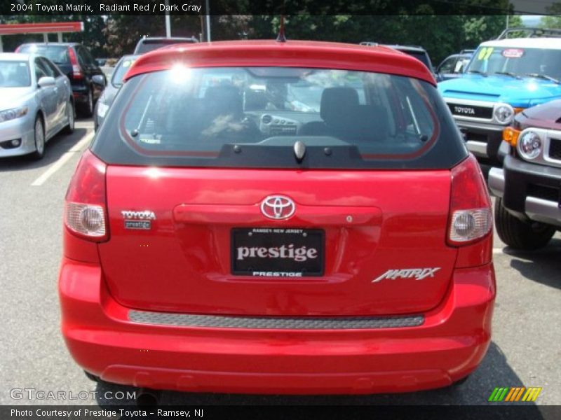 Radiant Red / Dark Gray 2004 Toyota Matrix