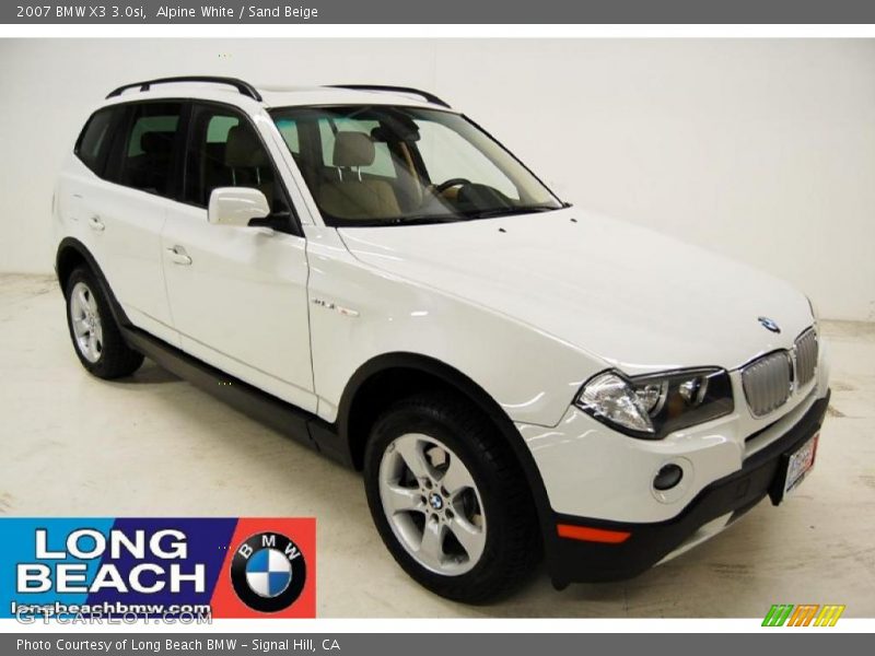 Alpine White / Sand Beige 2007 BMW X3 3.0si