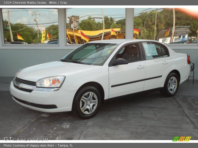 White / Gray 2004 Chevrolet Malibu Sedan