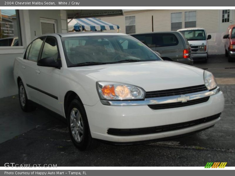 White / Gray 2004 Chevrolet Malibu Sedan