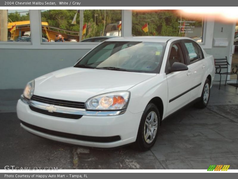 White / Gray 2004 Chevrolet Malibu Sedan