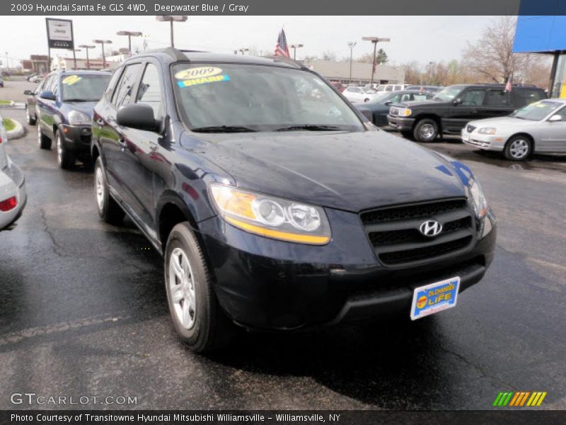 Deepwater Blue / Gray 2009 Hyundai Santa Fe GLS 4WD