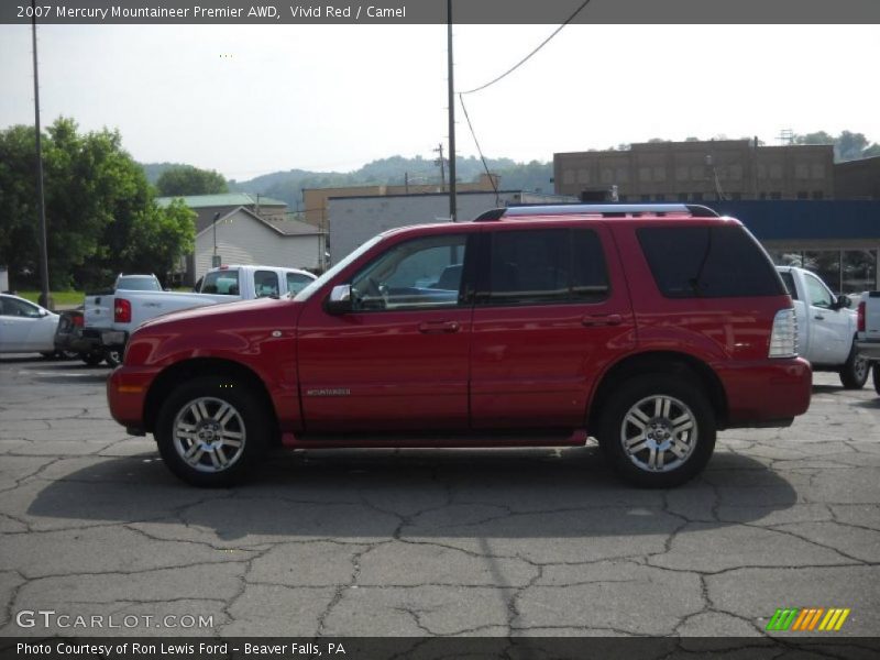 Vivid Red / Camel 2007 Mercury Mountaineer Premier AWD