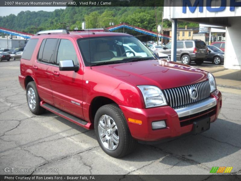 Vivid Red / Camel 2007 Mercury Mountaineer Premier AWD